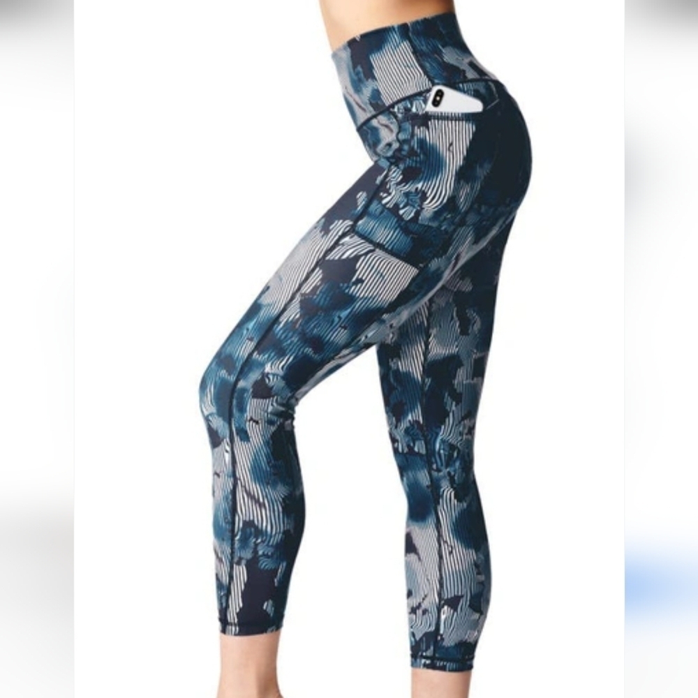 Sweaty Betty Super Sculpt 7/8 Pocket Blue Leggings